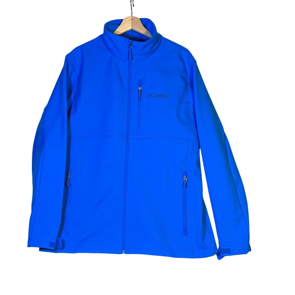 Columbia Ascender Softshell Jacket Mens Blue Full Zip Windbreaker‎ WM6044